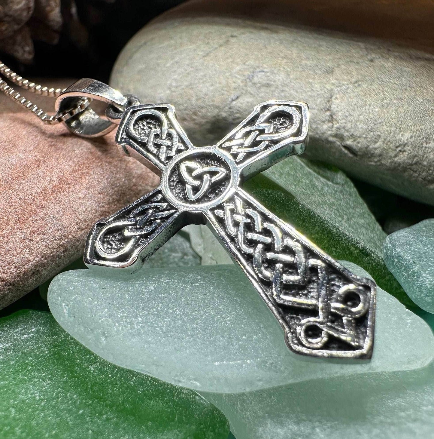 Holy Spirit Celtic Cross Necklace - 18