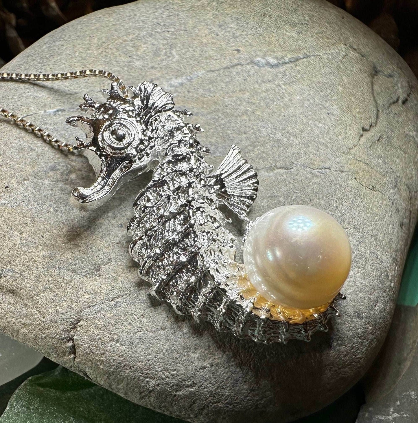 Pearl Seahorse Necklace - 18