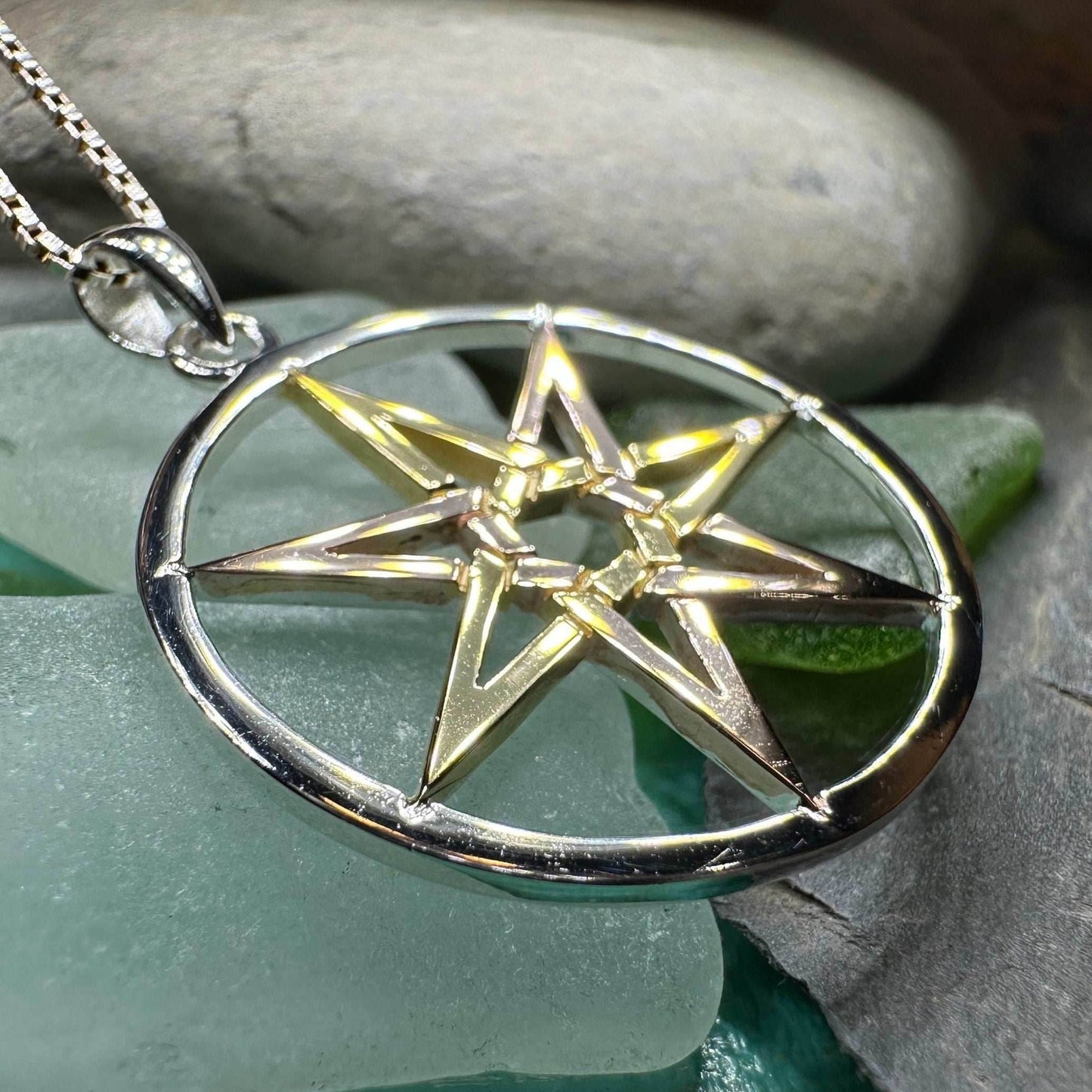 Three Tone Elven Star Necklace - 18