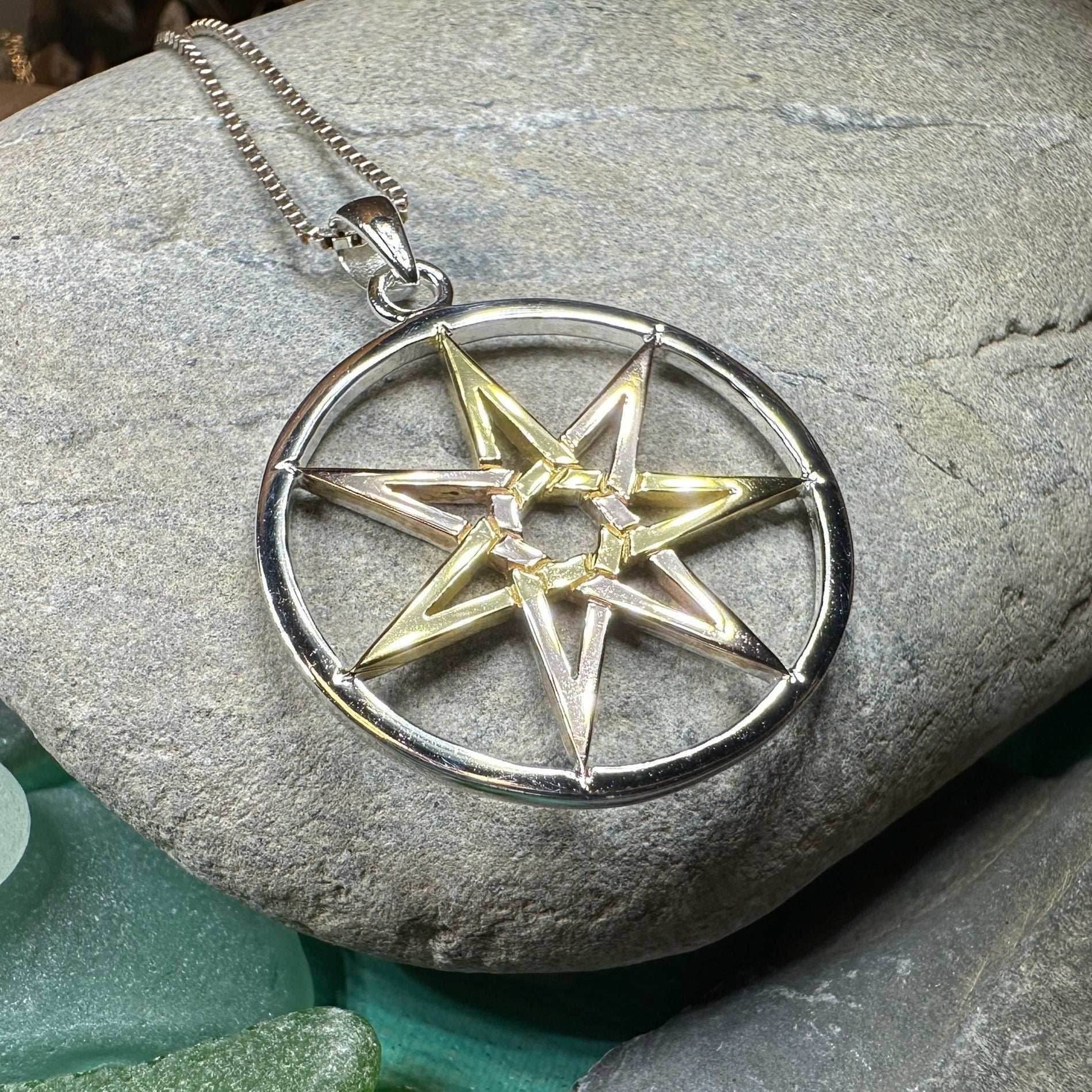Three Tone Elven Star Necklace - 18