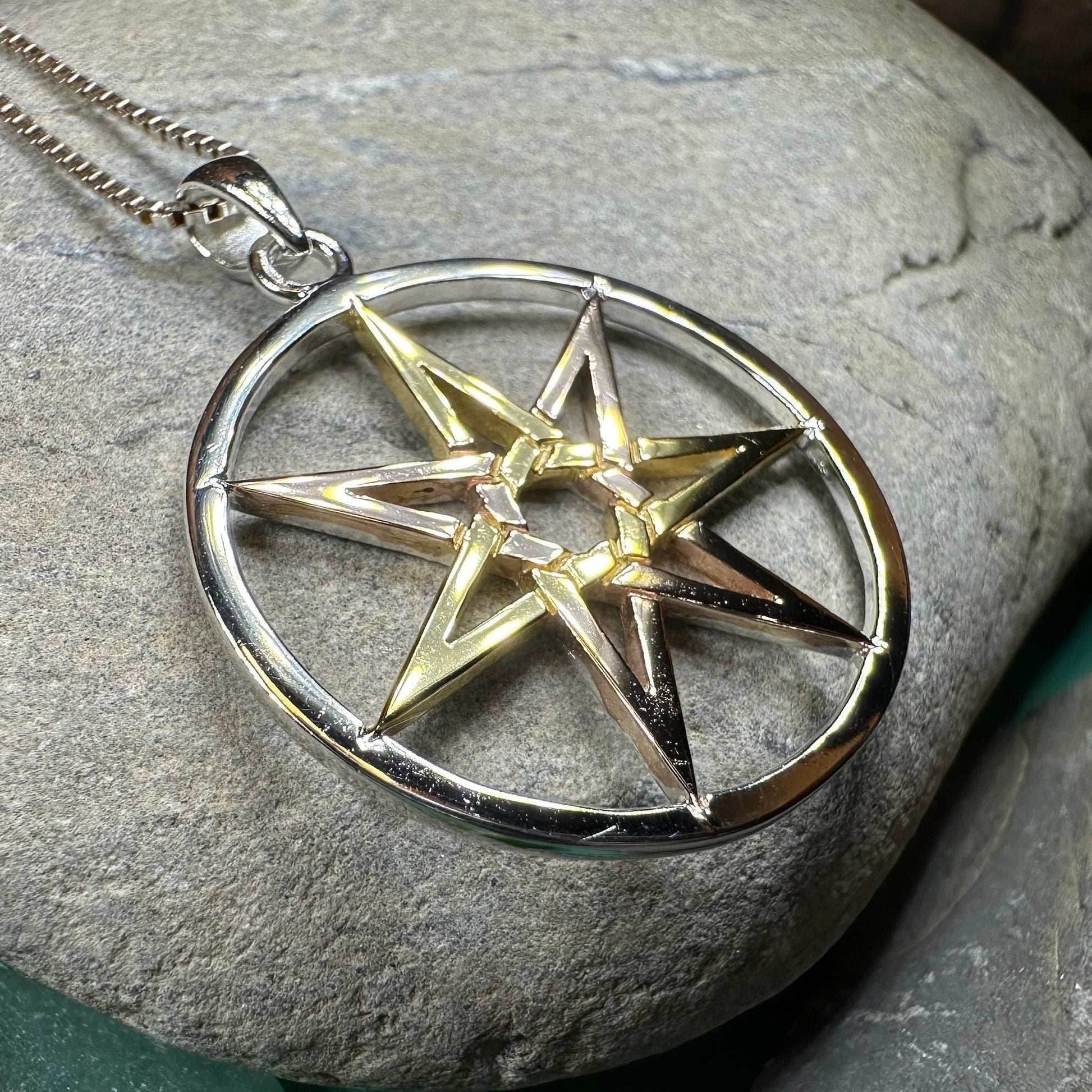 Three Tone Elven Star Necklace - 18