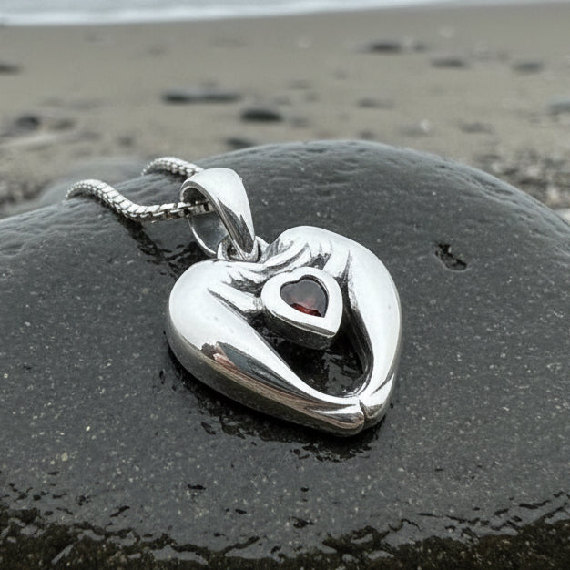 Manatee Love Garnet Necklace