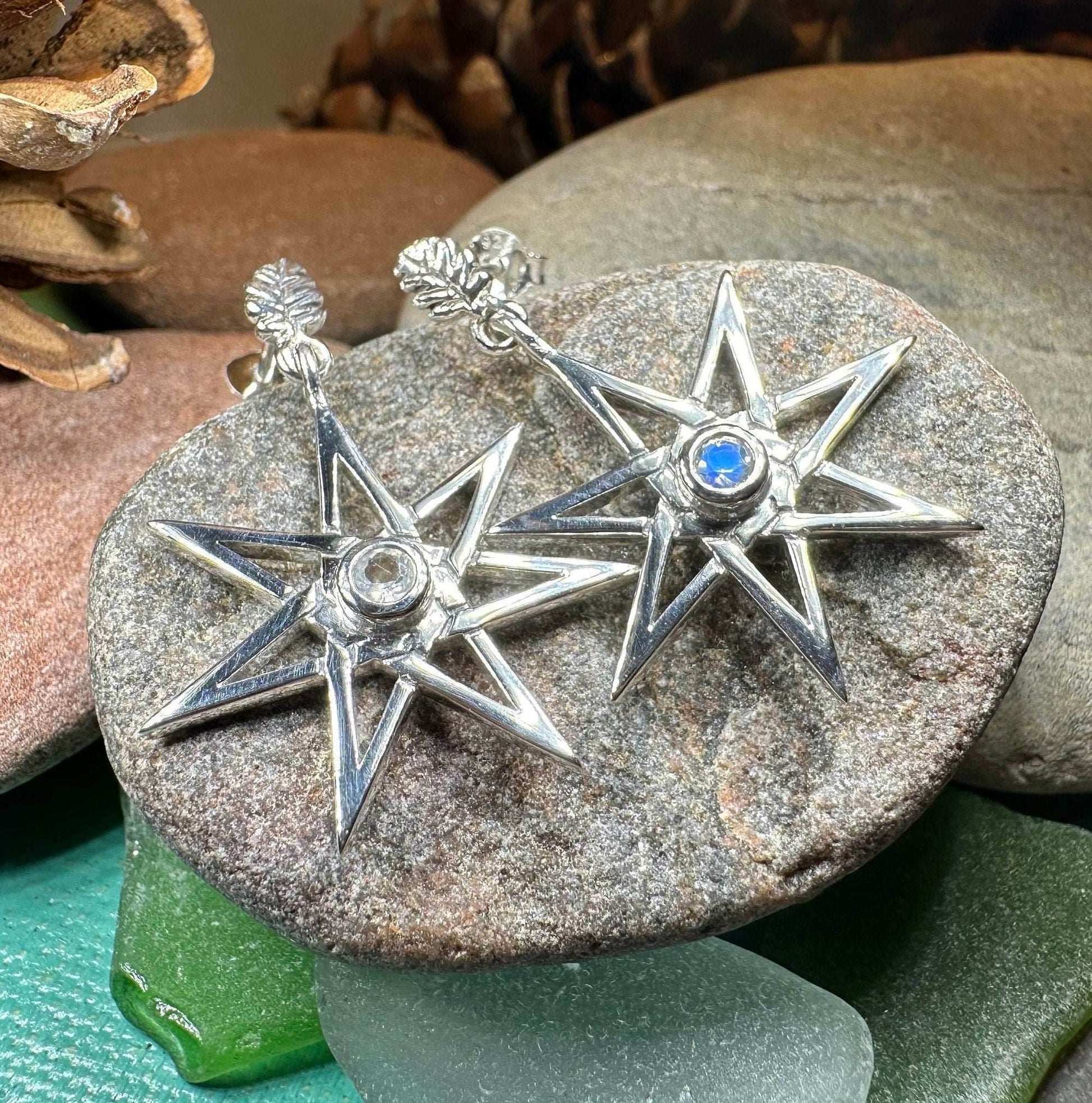 Elven Star Moonstone Earrings - 
