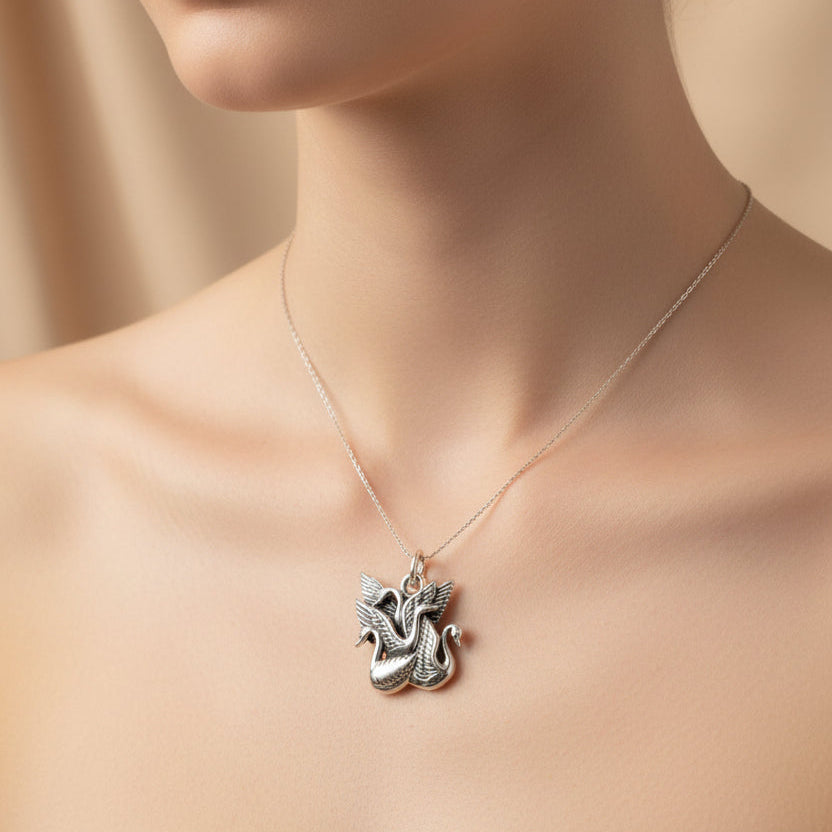 Irish Children of Lir Swan Necklace