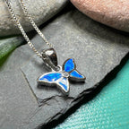 Petite Opal Butterfly Necklace - Pink Opal