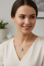 Deep Blue Opal Turtle Necklace