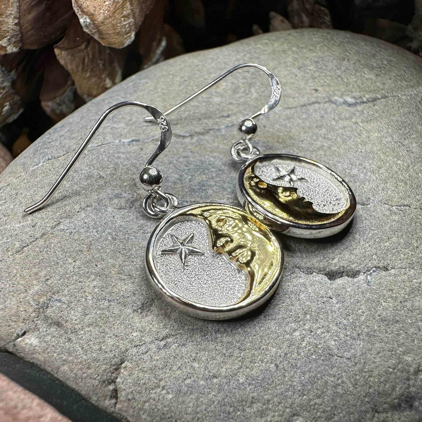 Golden Crescent Moon Earrings - 
