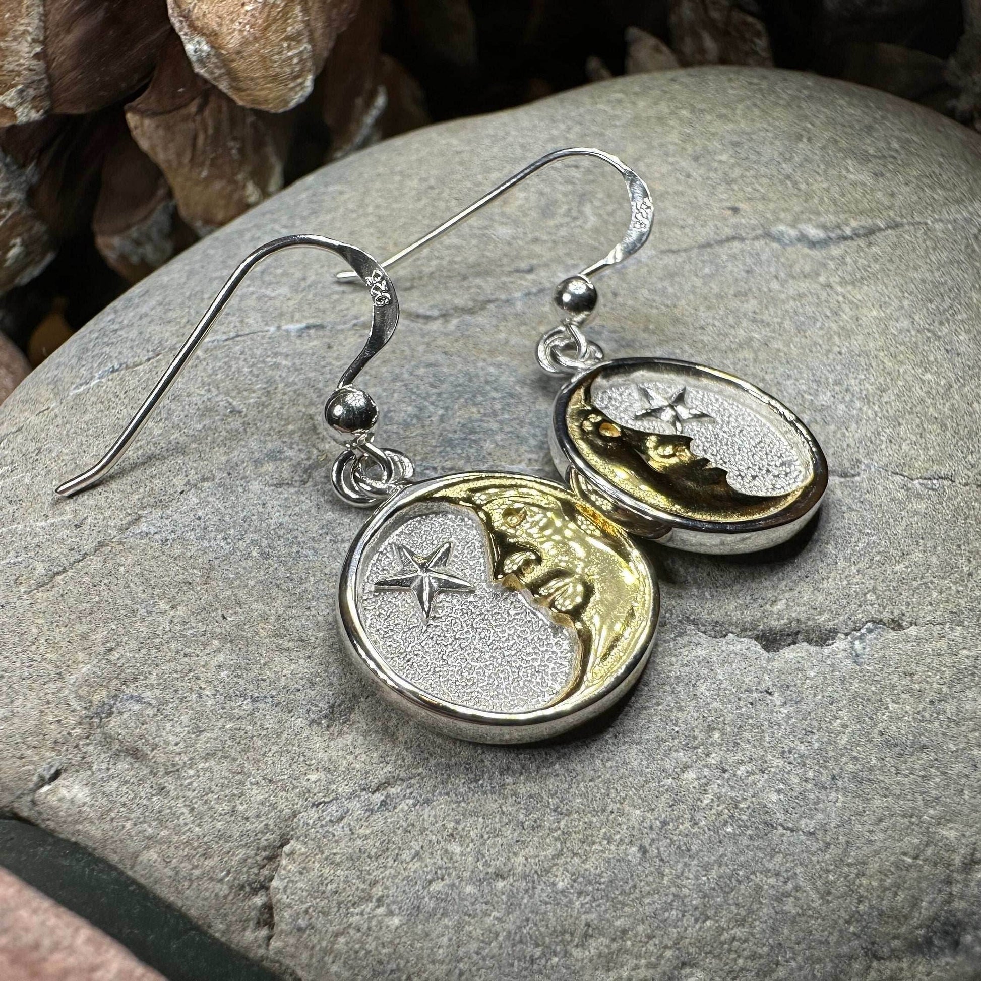 Golden Crescent Moon Earrings - 