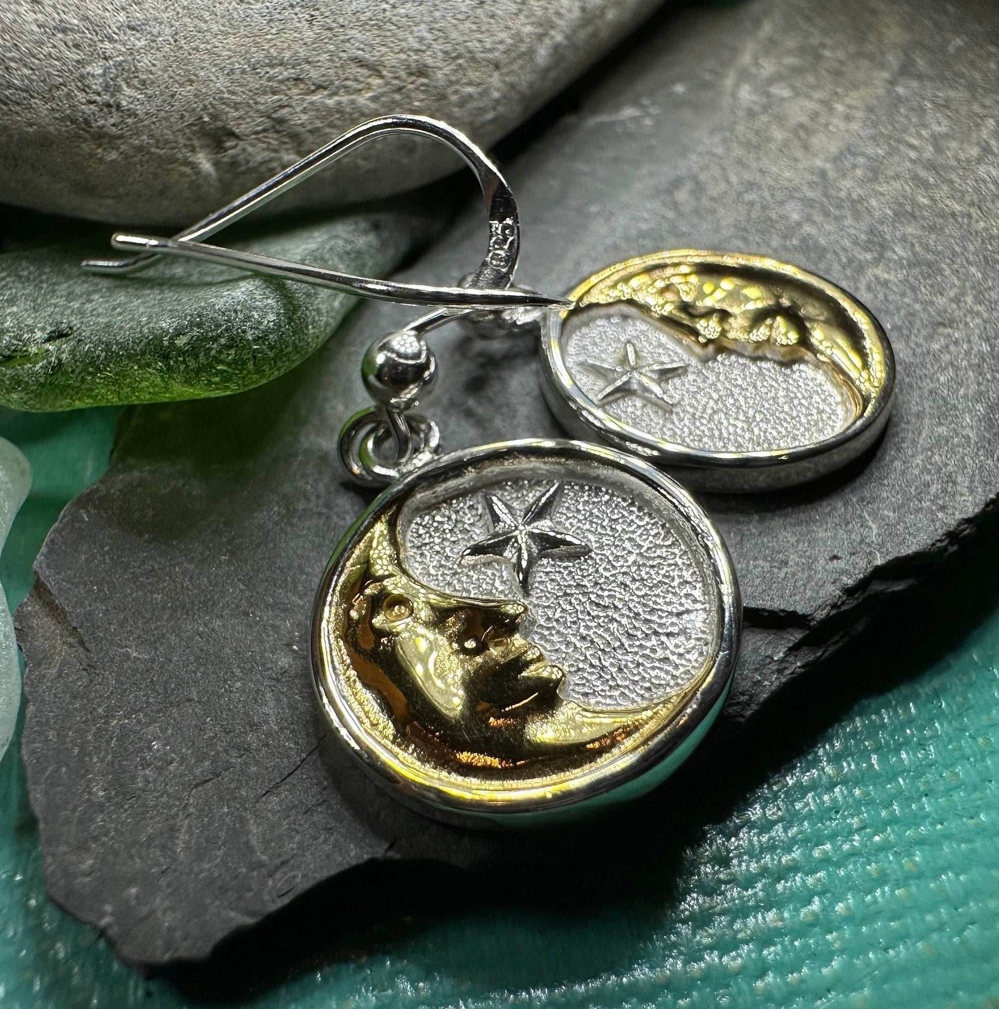 Golden Crescent Moon Earrings - 