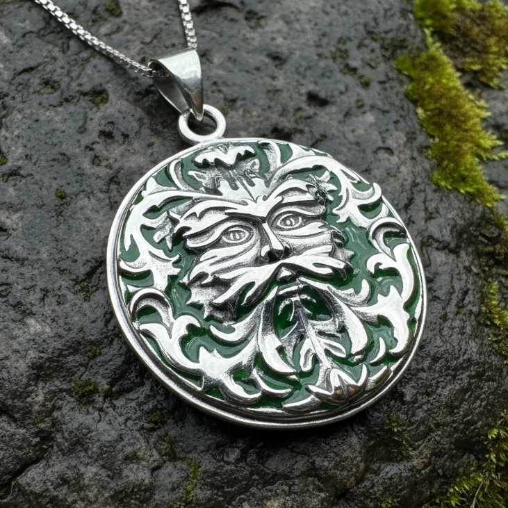 Black Forest Green Man Necklace