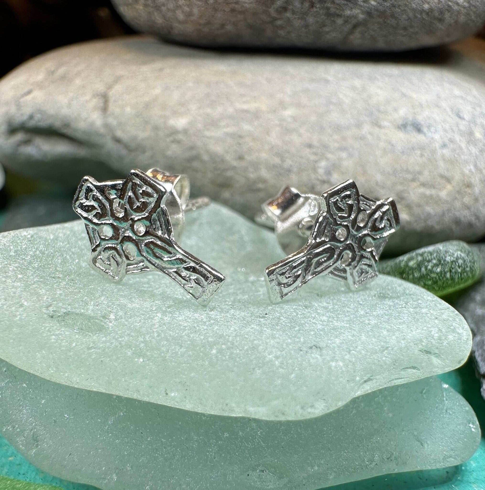 Celtic Cross Stud Earrings - 