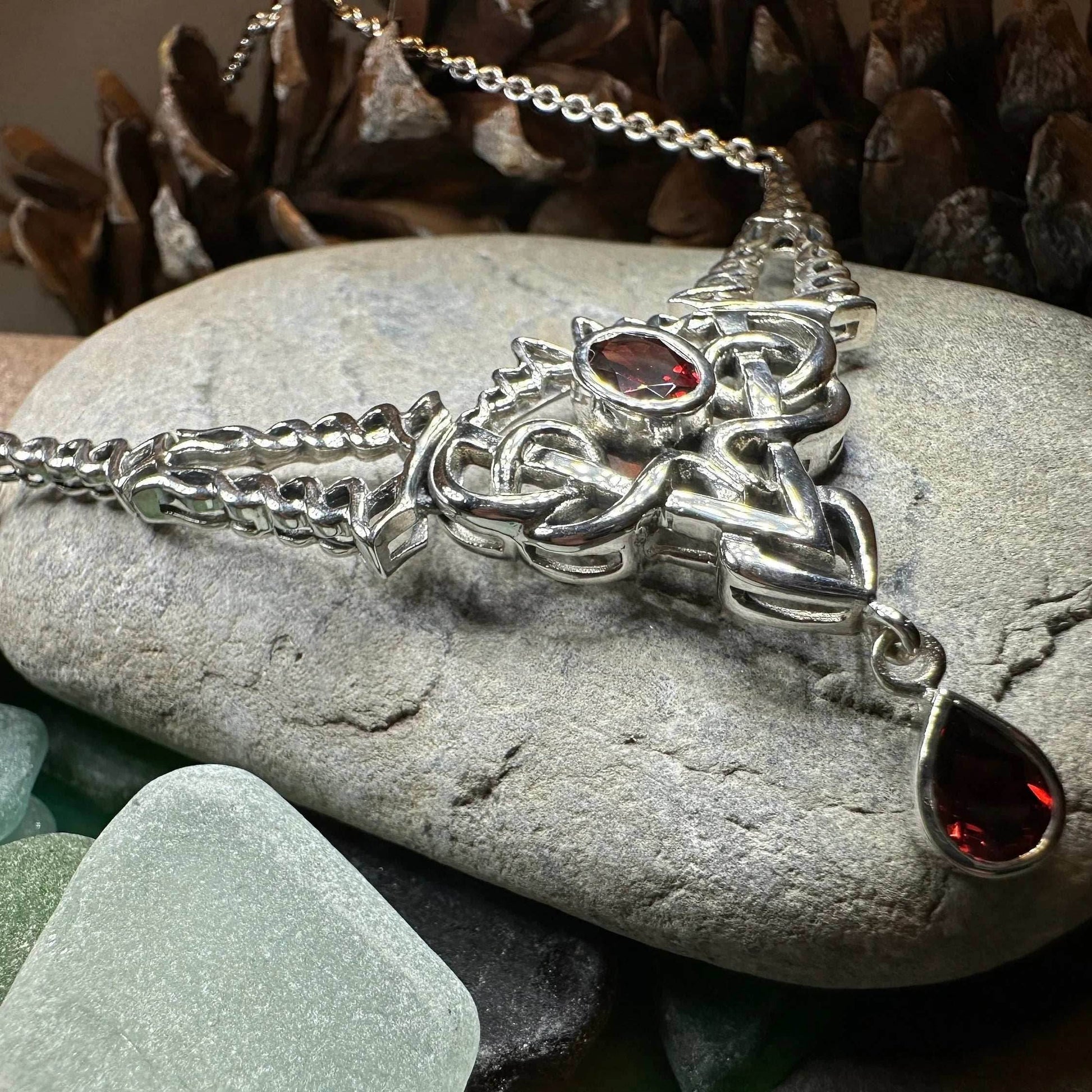 Celtic Queen Necklace - Garnet
