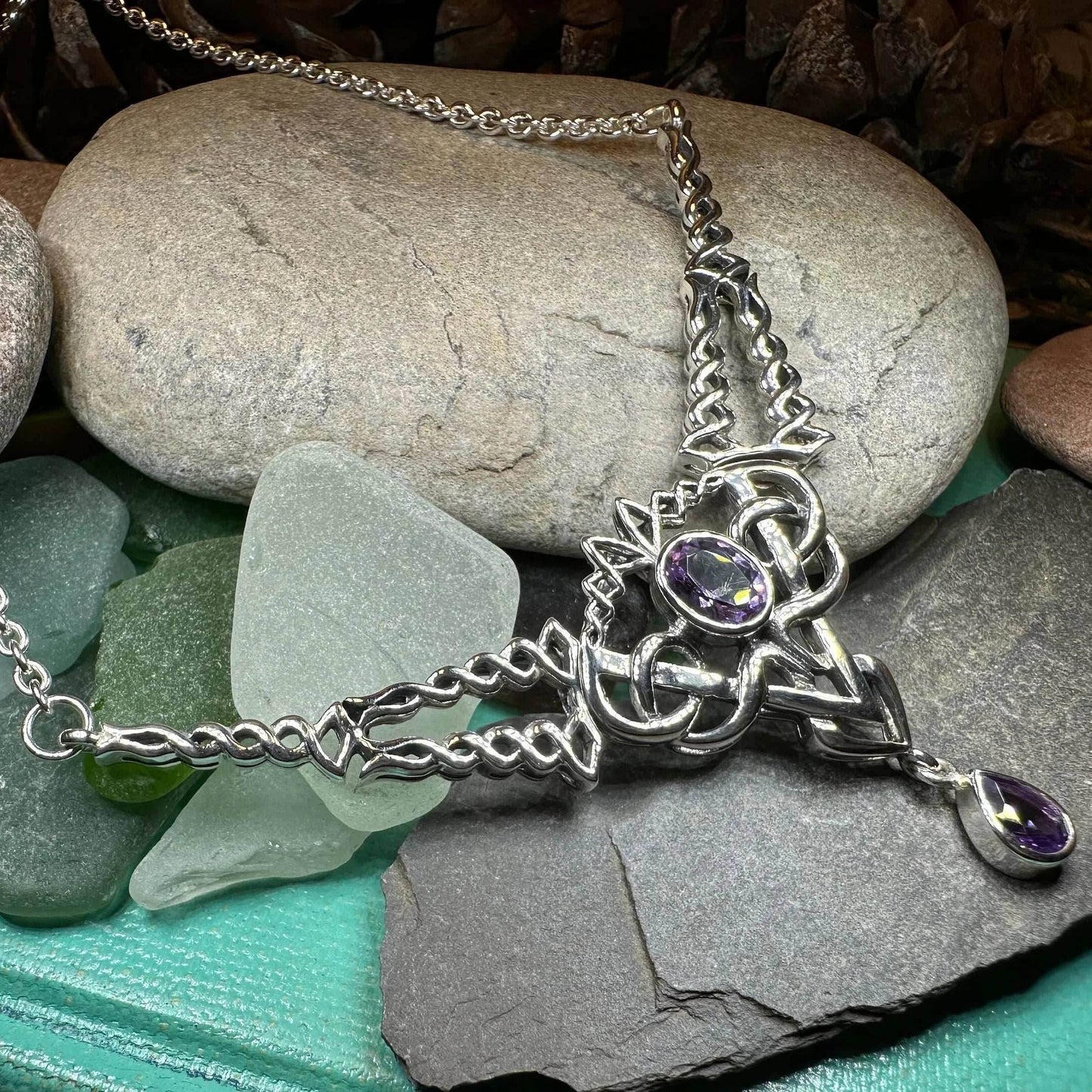 Celtic Queen Necklace - Amethyst