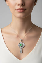 Shamrock Fields Celtic Cross Necklace