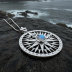 True North Moonstone Compass Necklace