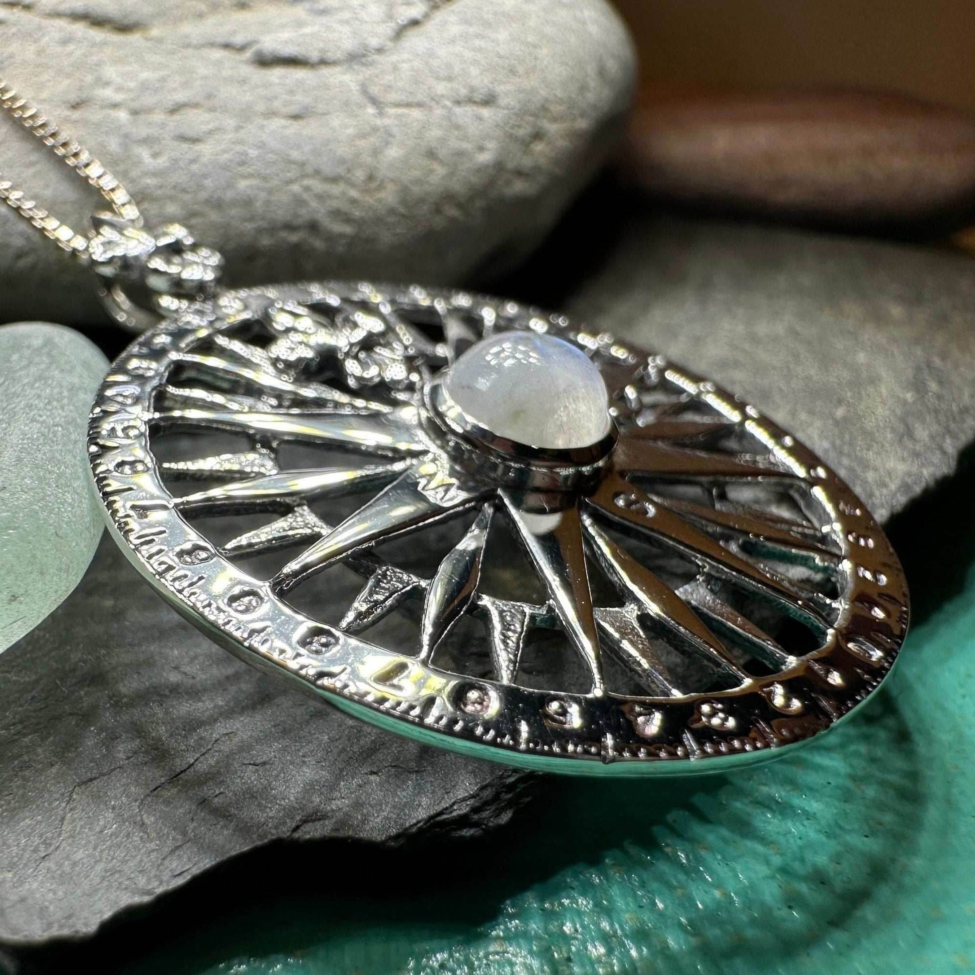 True North Moonstone Compass Necklace - 18
