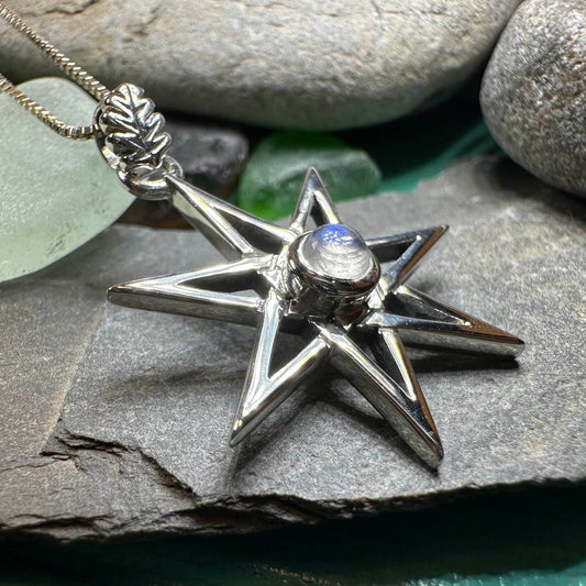 Moonstone Elven Star Necklace - 18