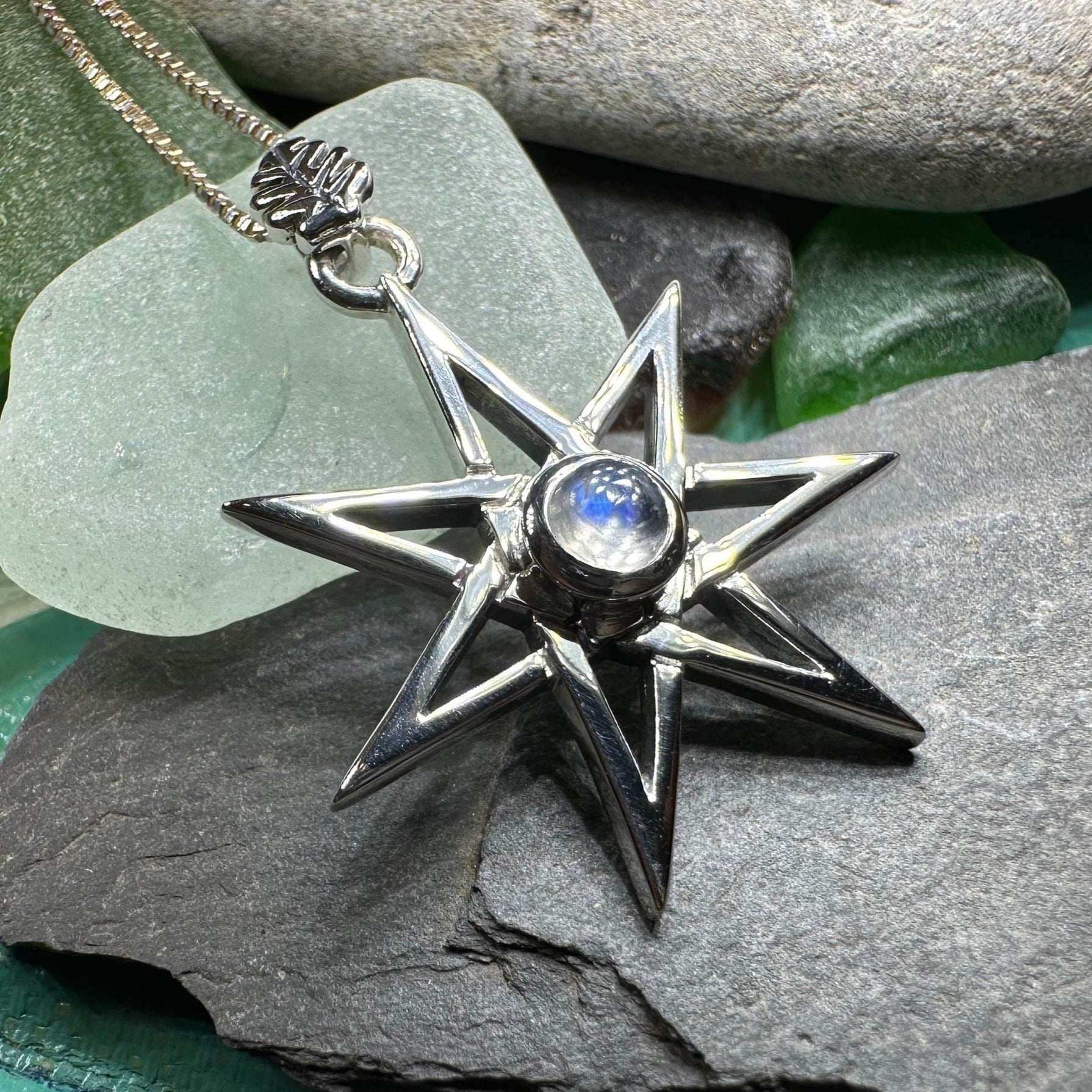Moonstone Elven Star Necklace - 18