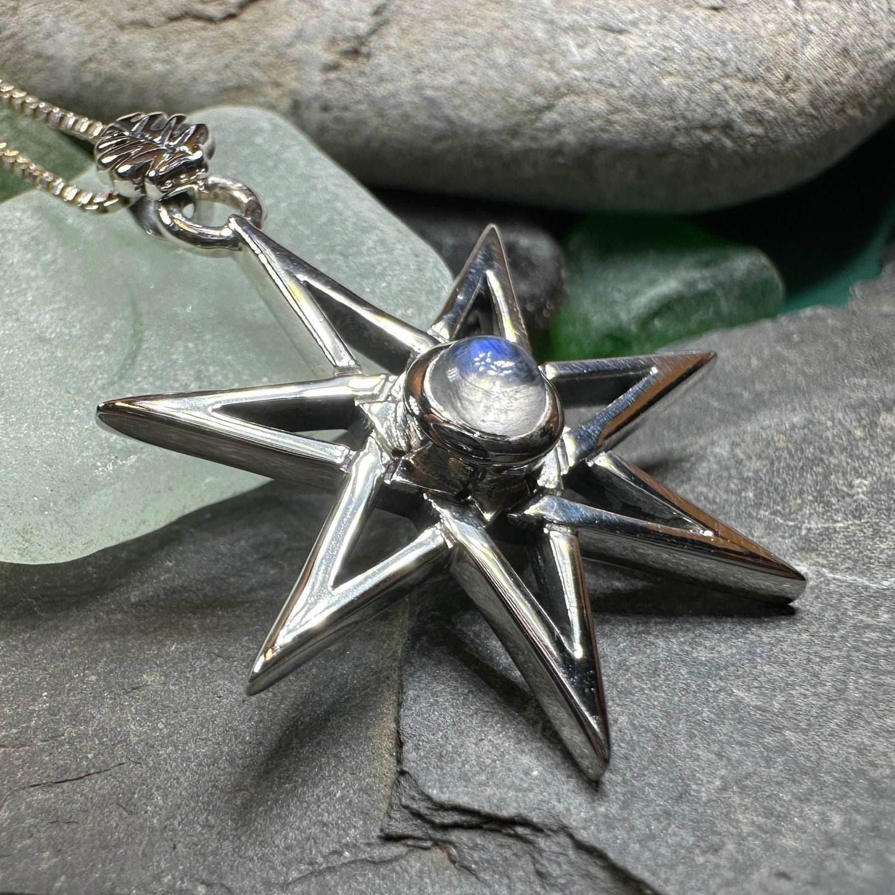 Moonstone Elven Star Necklace - 18