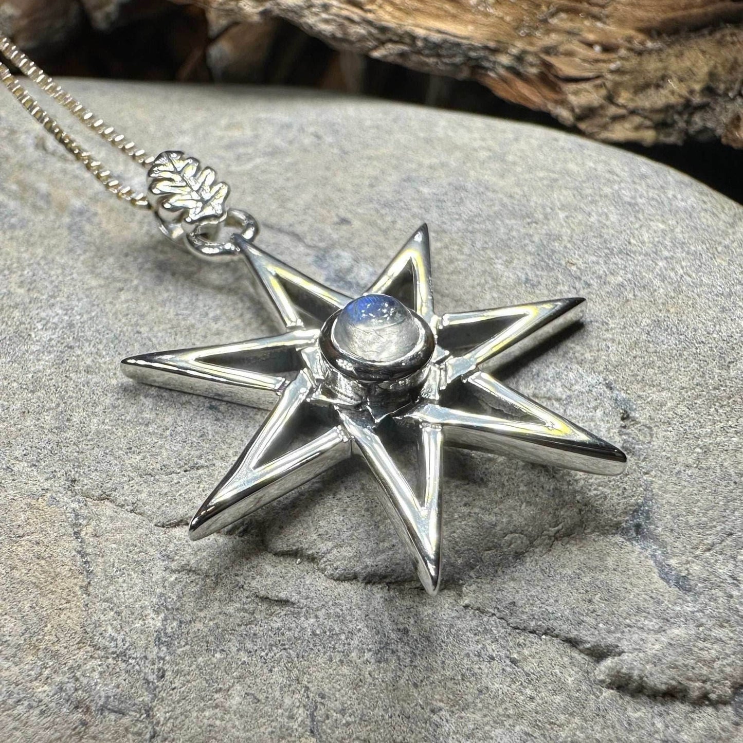 Moonstone Elven Star Necklace - 18