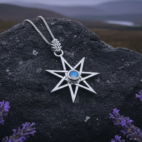 Moonstone Elven Star Necklace