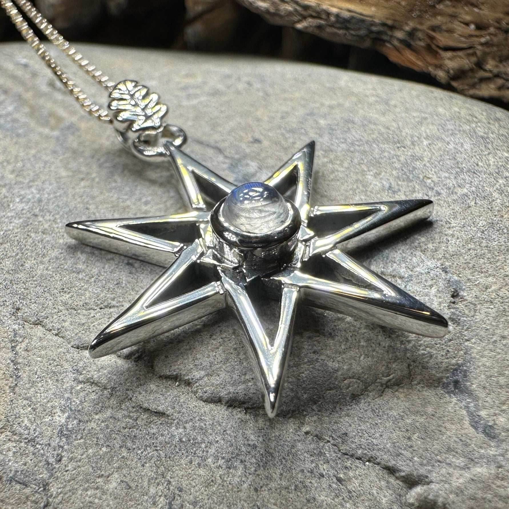 Moonstone Elven Star Necklace - 18