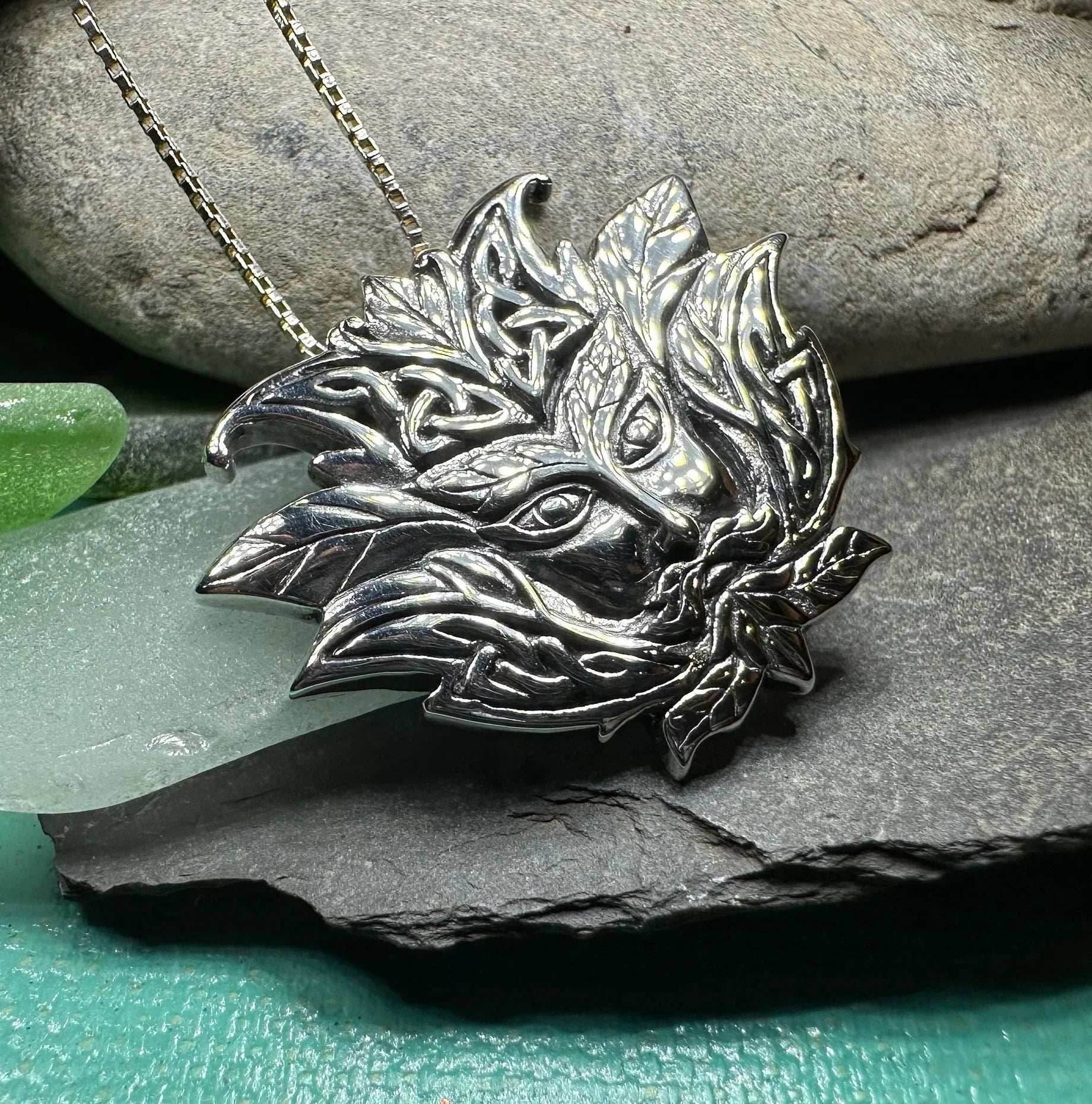 Celtic Green Man Necklace - 18