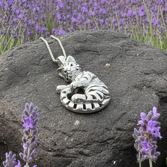 Playful Tabby Cat Necklace