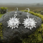 Celtic Skies Sun Moonstone Earrings