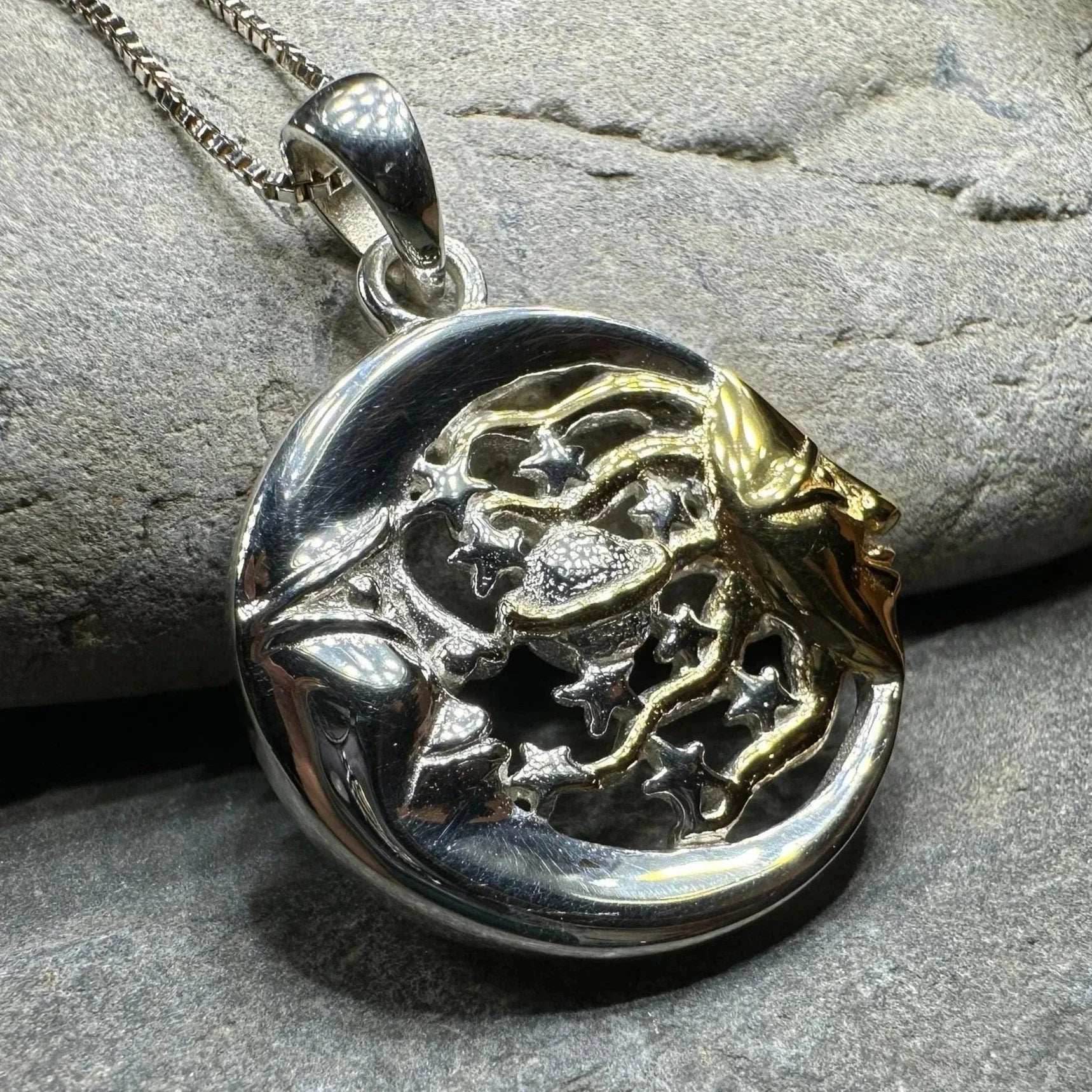 Golden Universe Sun & Moon Necklace - 18