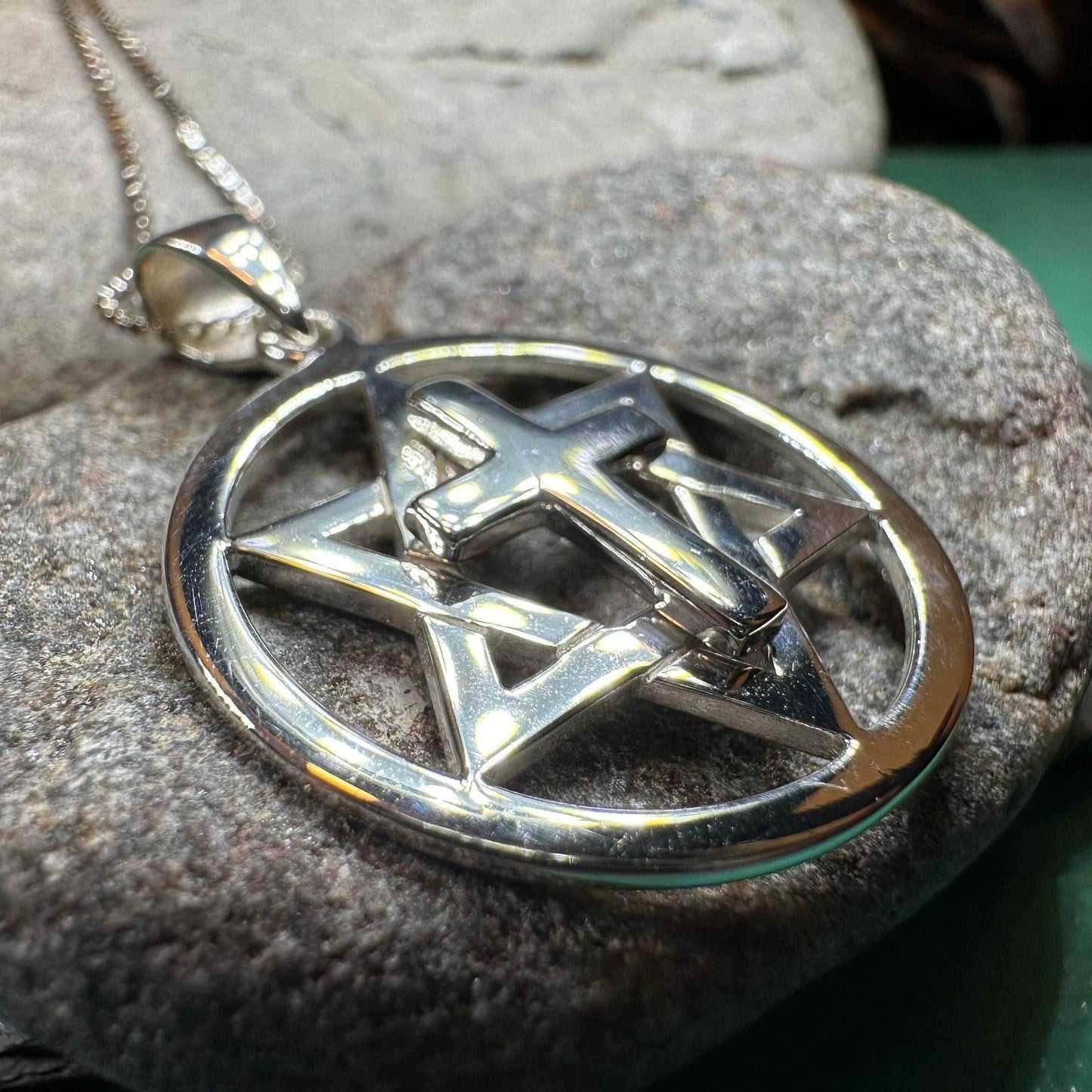 Star of David Cross Necklace - 18