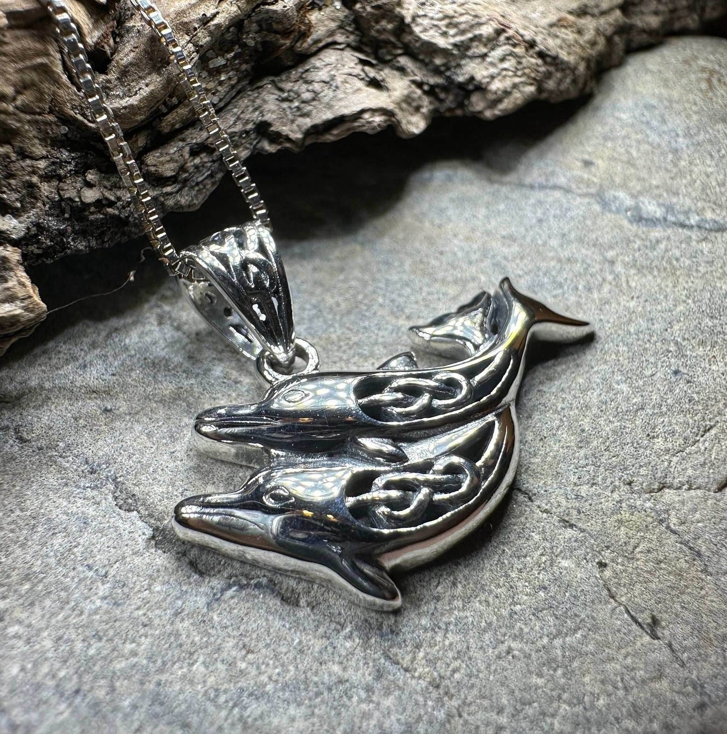 Always Together Celtic Dolphin Necklace - 18