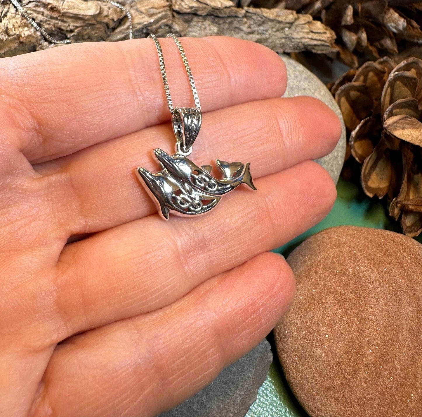 Always Together Celtic Dolphin Necklace - 18