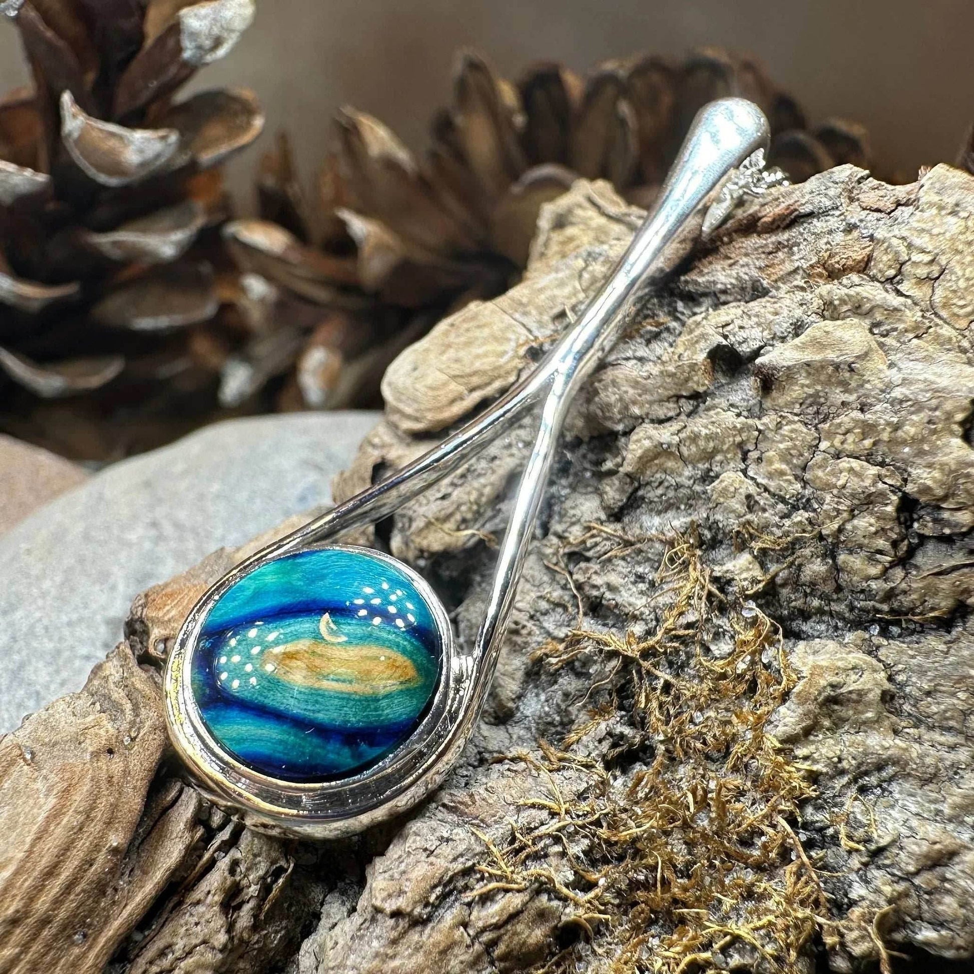 Scottish Raindrop Heathergems Necklace - Green/Red