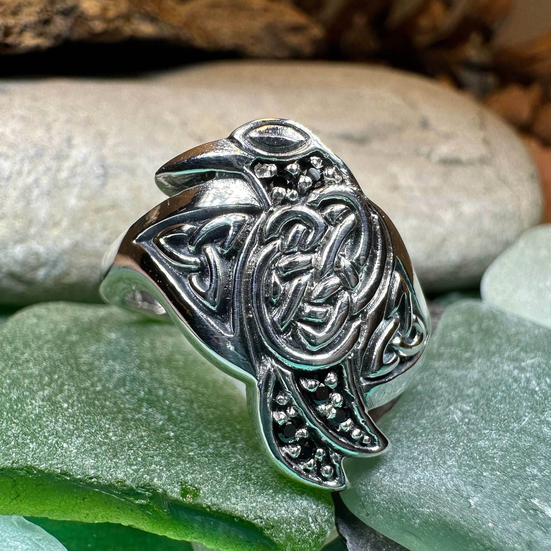 Morrigan Celtic Raven Ring - 6