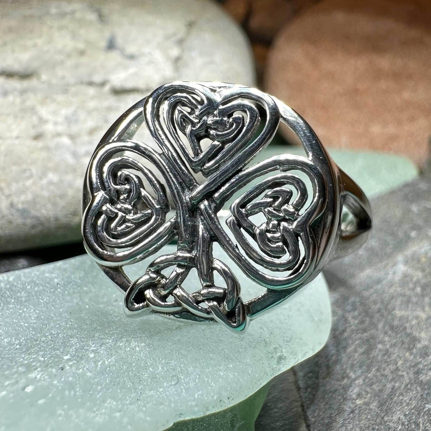 Celtic Knot Shamrock Ring - 5