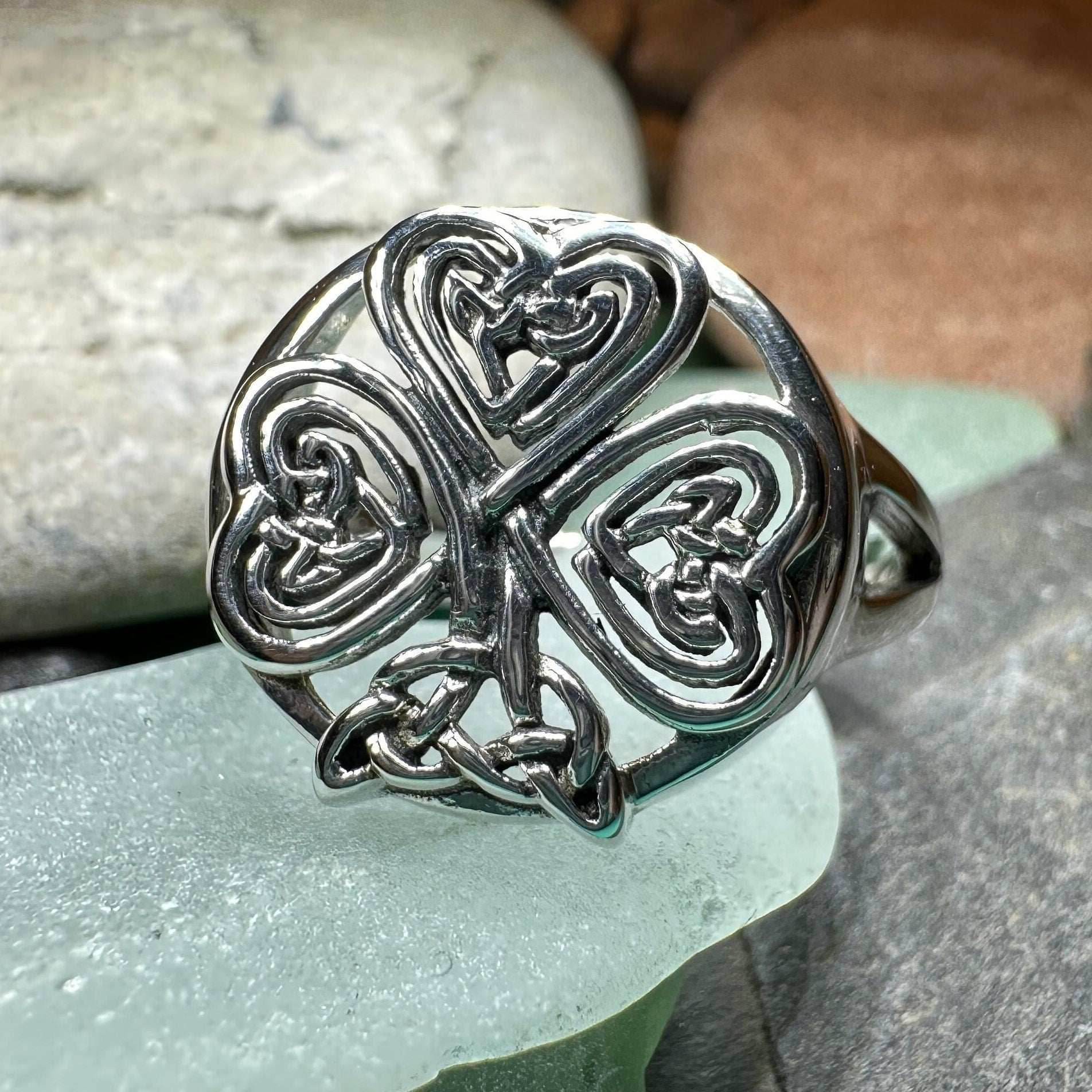 Celtic Knot Shamrock Ring - 5