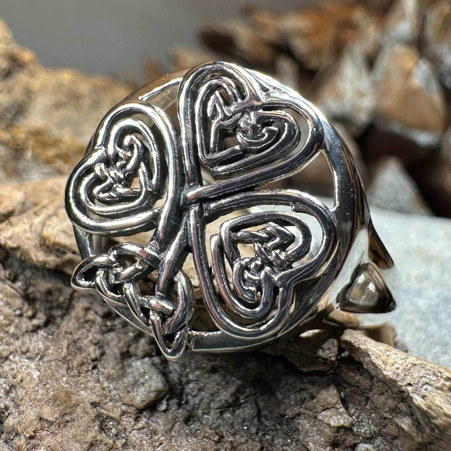 Celtic Knot Shamrock Ring - 5