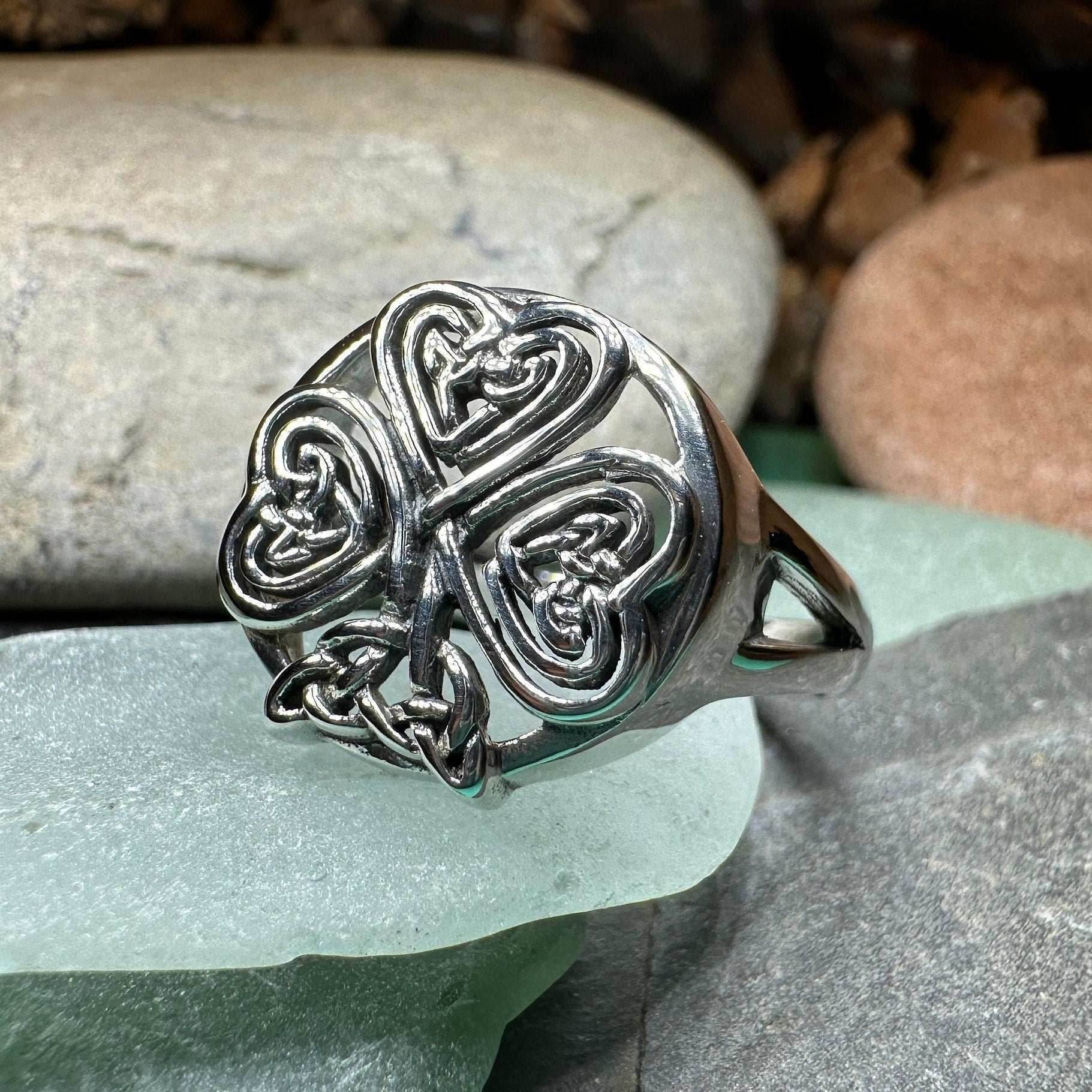 Celtic Knot Shamrock Ring - 5