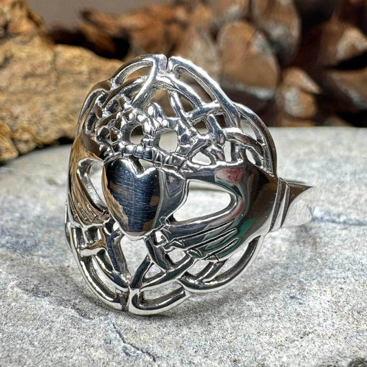 Irish Lace Claddagh Ring - 6