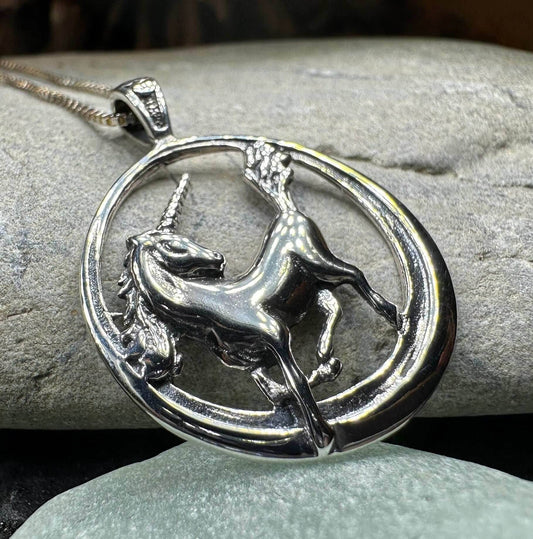 Prancing Unicorn Necklace - 18