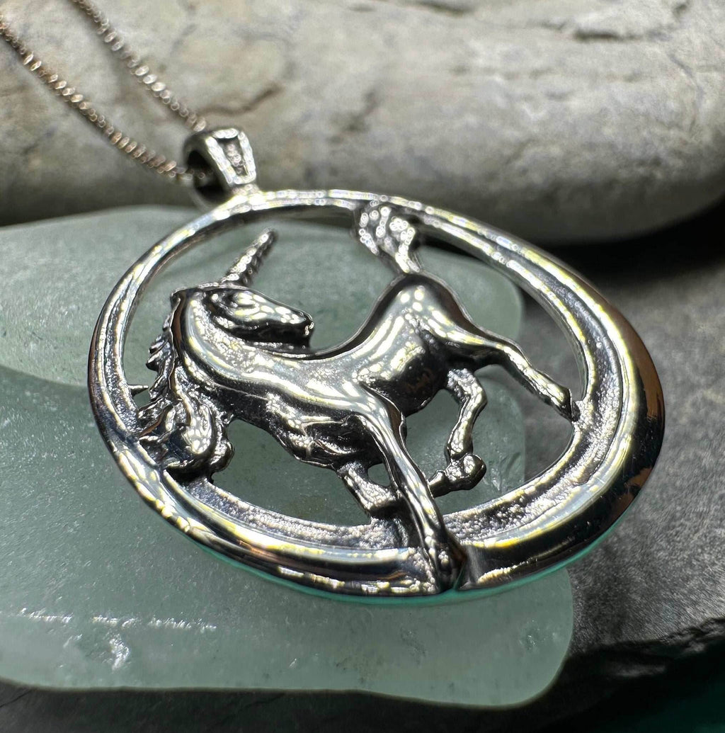 Prancing Unicorn Necklace - 18