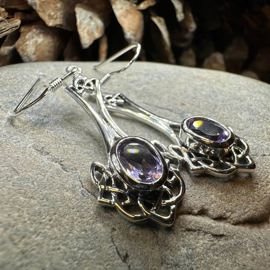 Eira Celtic Knot Earrings - Amethyst