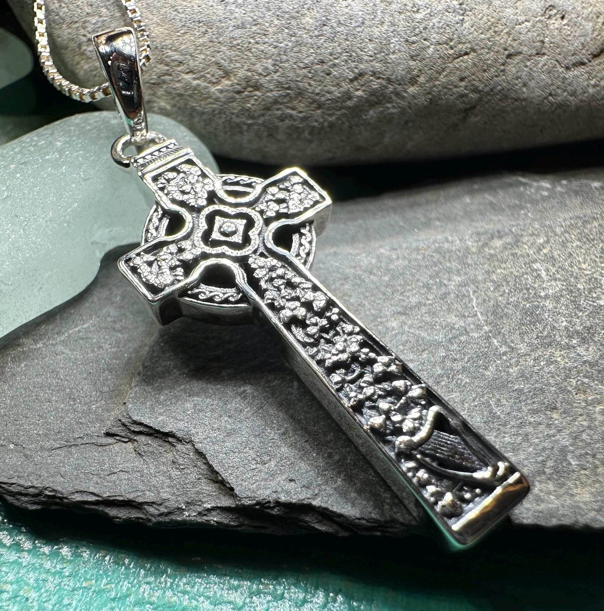 The Quinn Harp Celtic Cross Necklace - 18