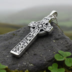 The Quinn Harp Celtic Cross Necklace