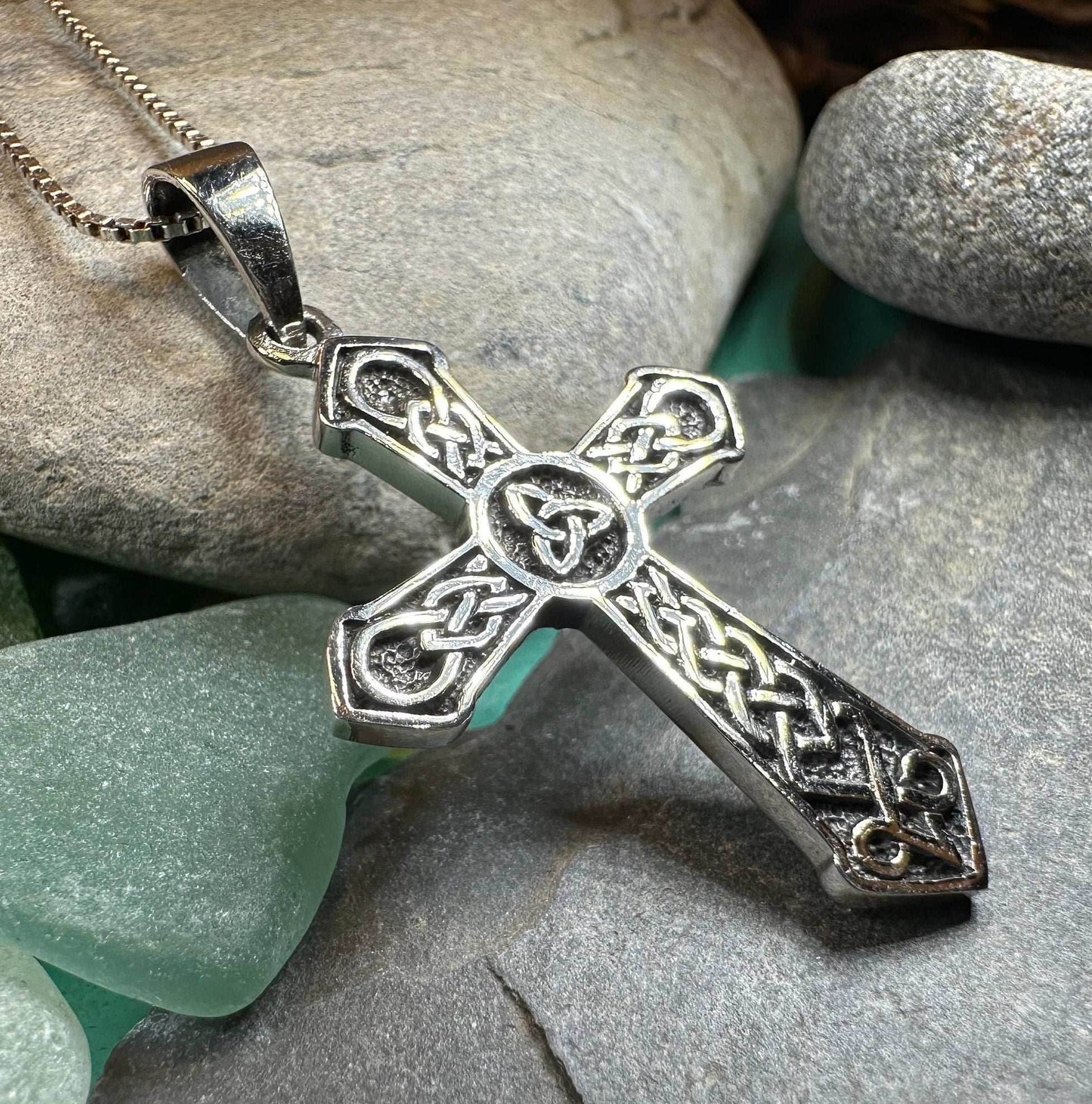 Holy Spirit Celtic Cross Necklace - 18