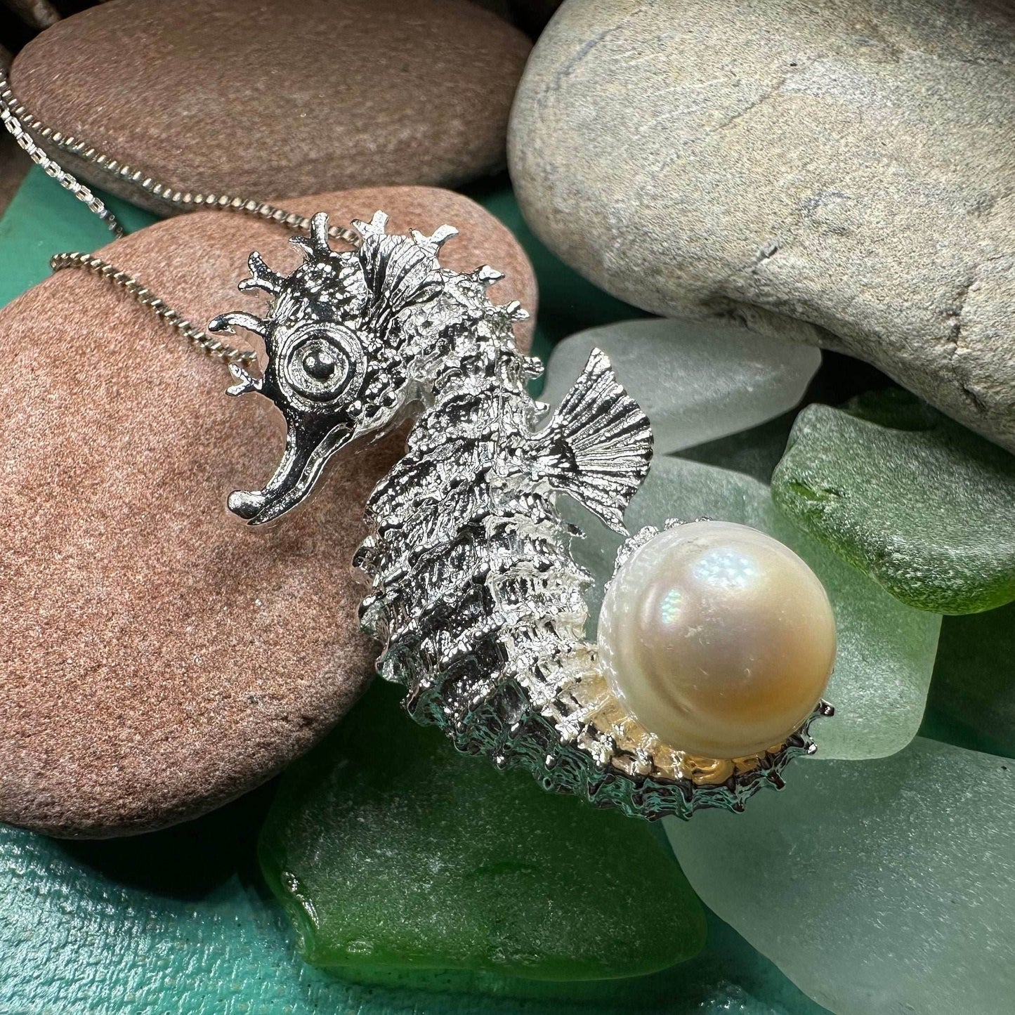 Pearl Seahorse Necklace - 18