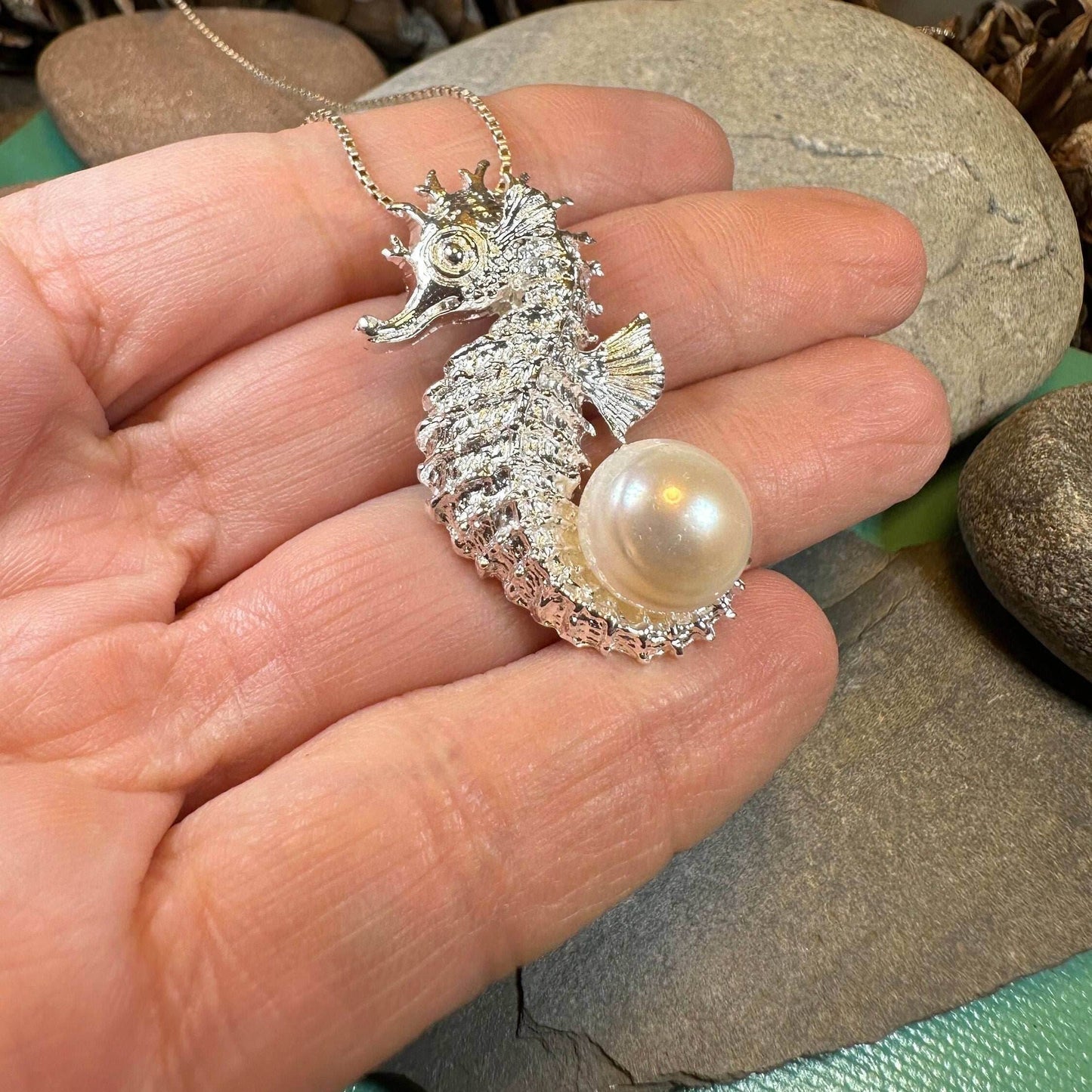 Pearl Seahorse Necklace - 18