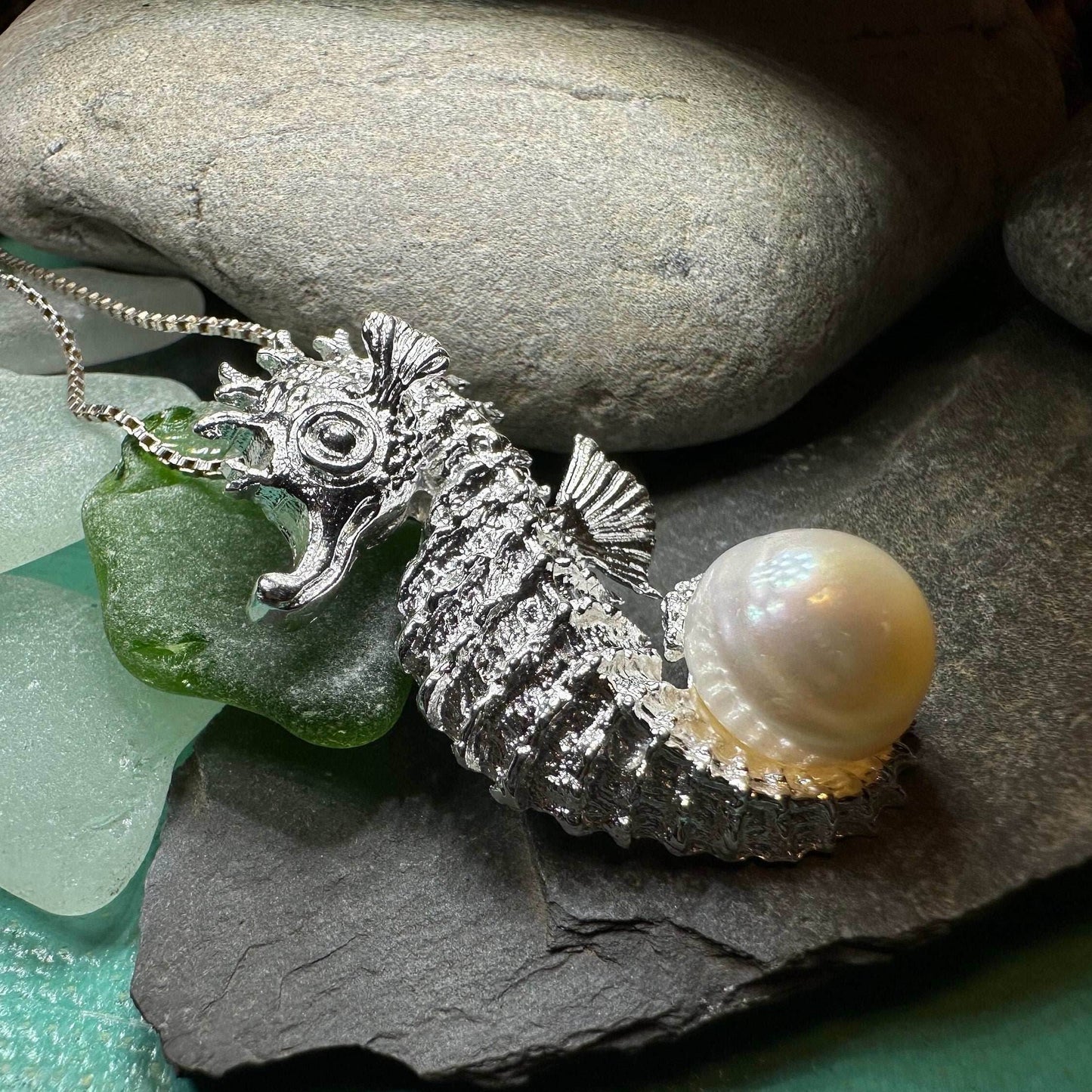 Pearl Seahorse Necklace - 18