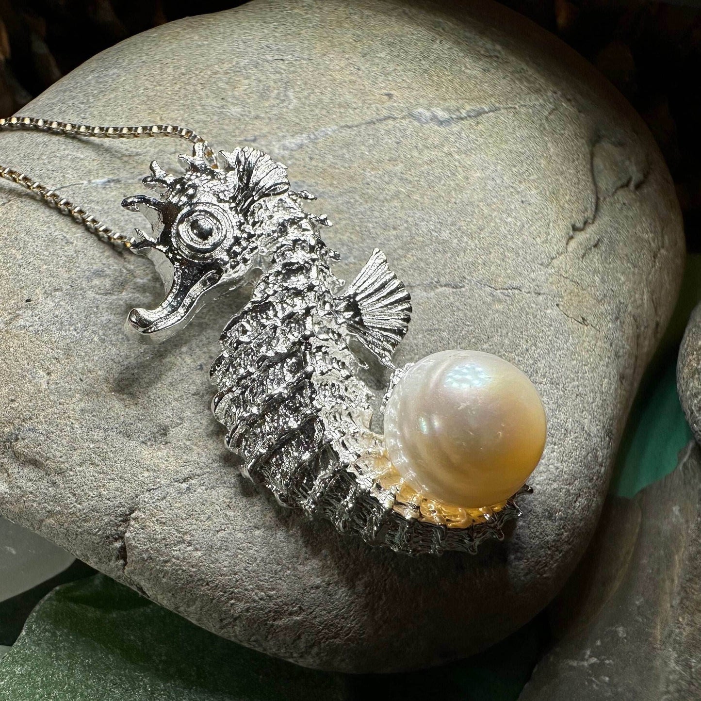 Pearl Seahorse Necklace - 18